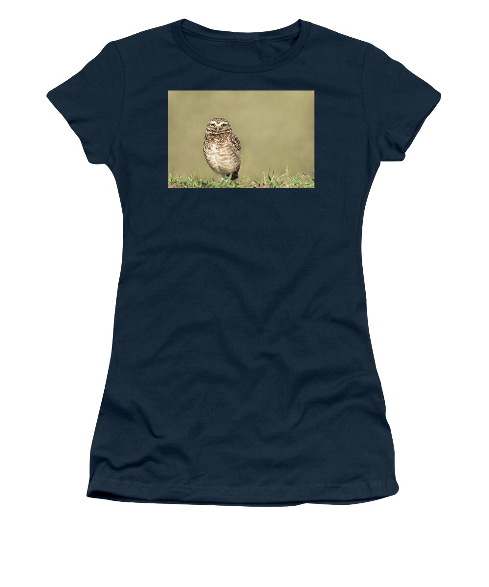 Amazon Women's T-Shirt featuring the photograph Southern Burrowing Owl by Linda Villers