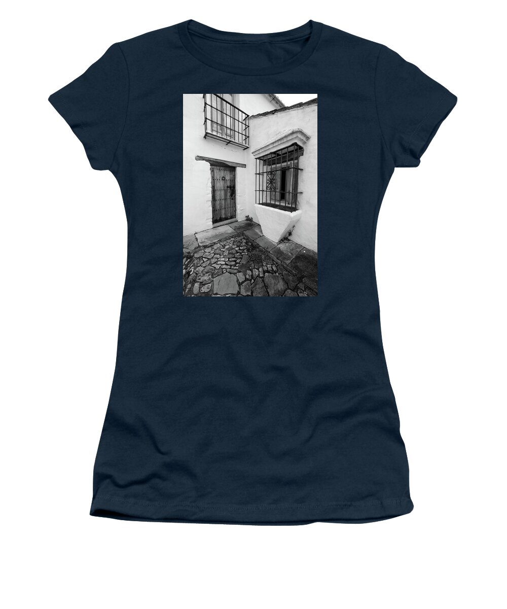Black And White Women's T-Shirt featuring the photograph Spanish House by Naomi Maya