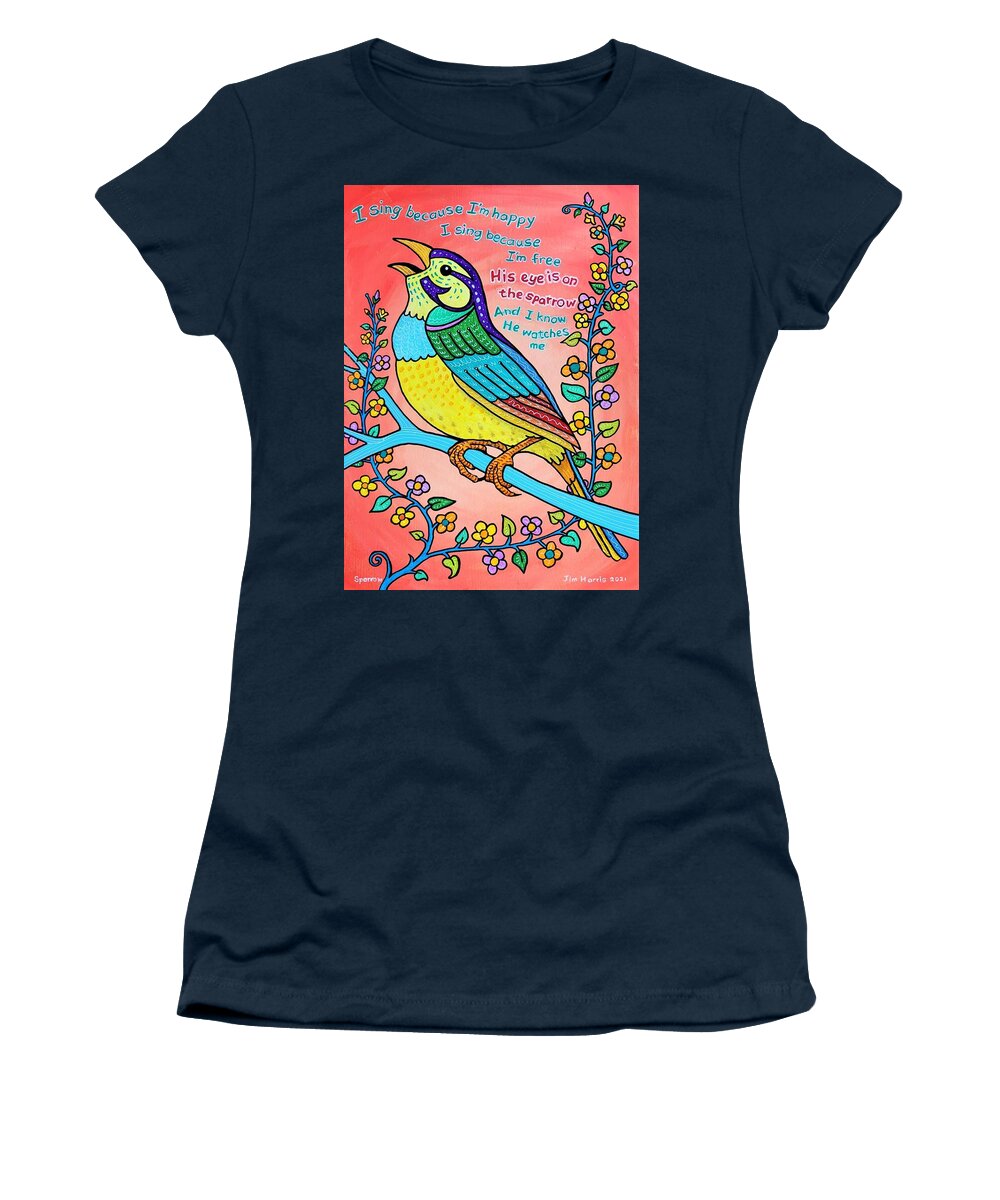 Christianity Women's T-Shirt featuring the painting Sparrow by Jim Harris