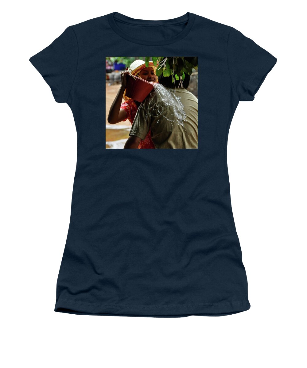 Girl Women's T-Shirt featuring the painting Splash by Jeremy Holton
