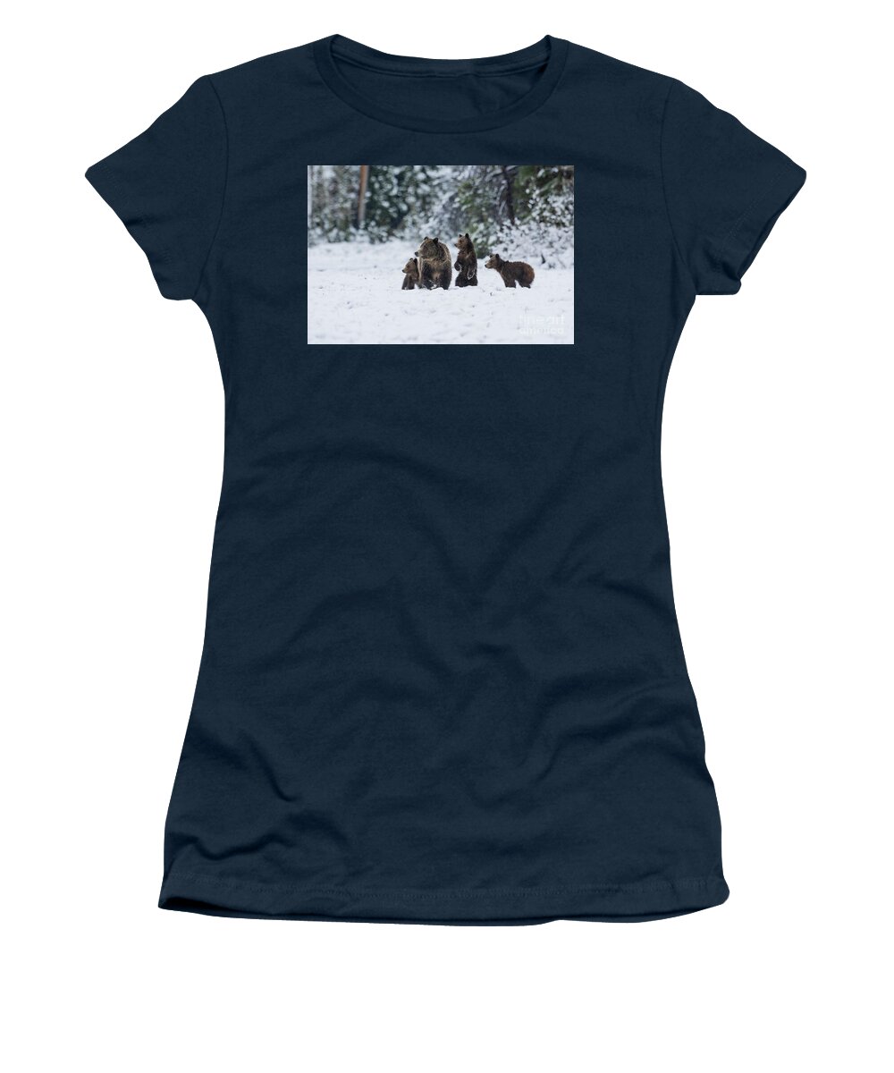 Animals Women's T-Shirt featuring the photograph Spring Folly - Bears by Sandra Bronstein