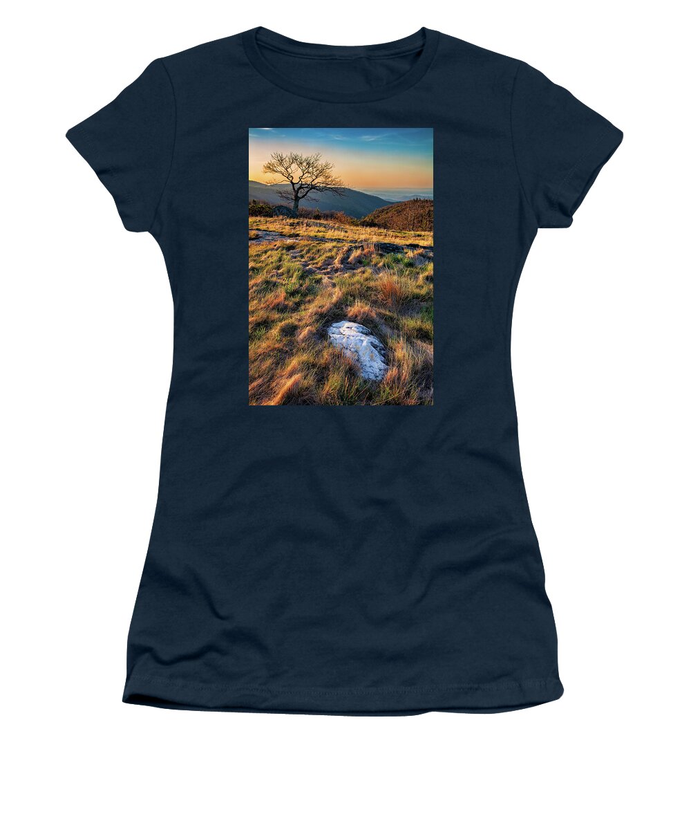North Carolina Women's T-Shirt featuring the photograph Spring Long Grasses at Sunrise by Dan Carmichael