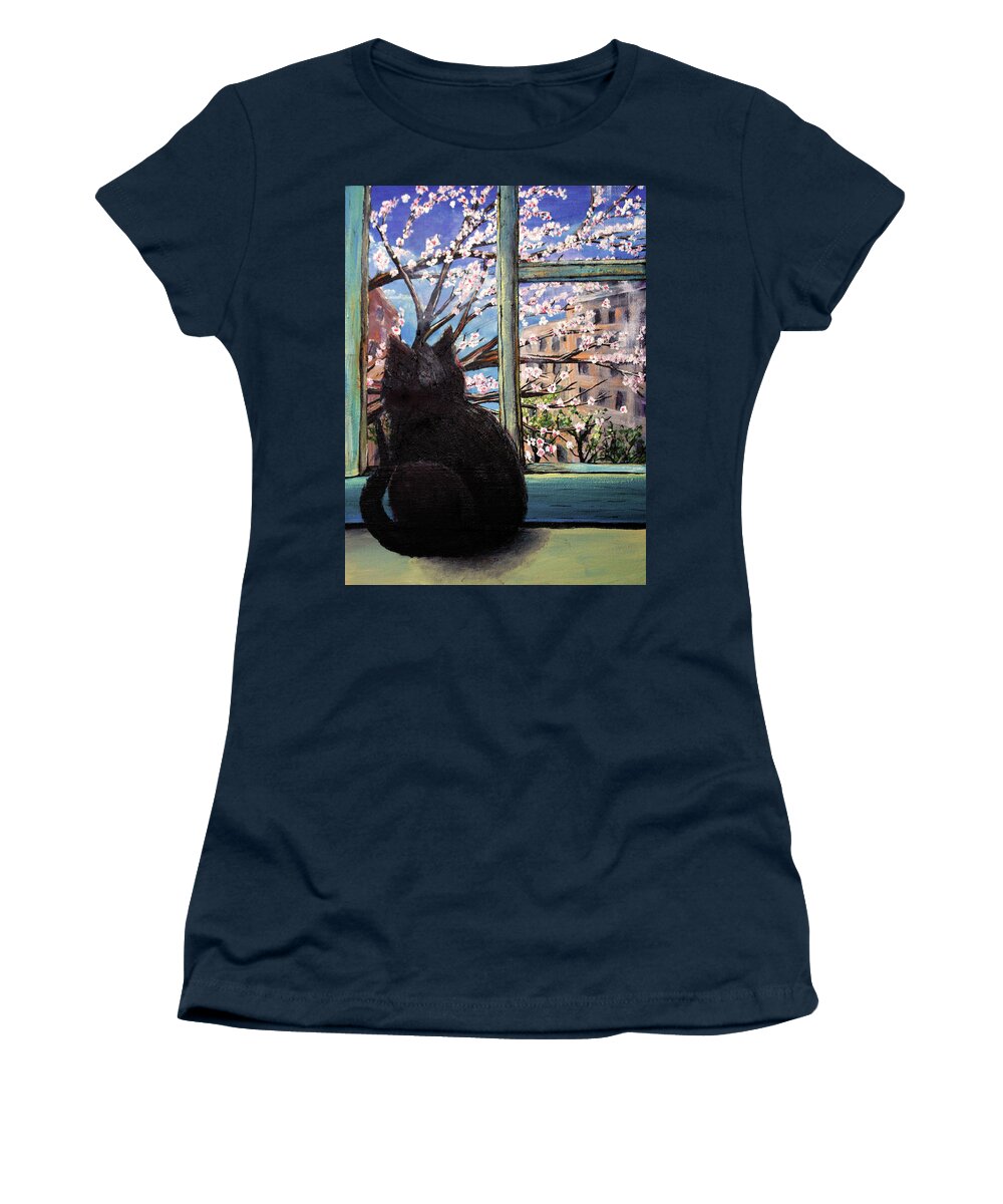 Spring Women's T-Shirt featuring the painting Spring by Medea Ioseliani