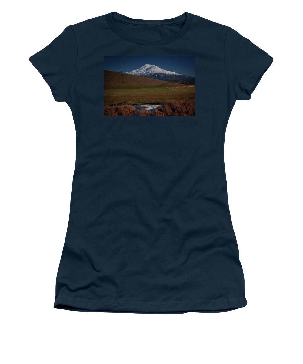 Mount Shasta Women's T-Shirt featuring the photograph Spring Reflection by Ryan Workman Photography