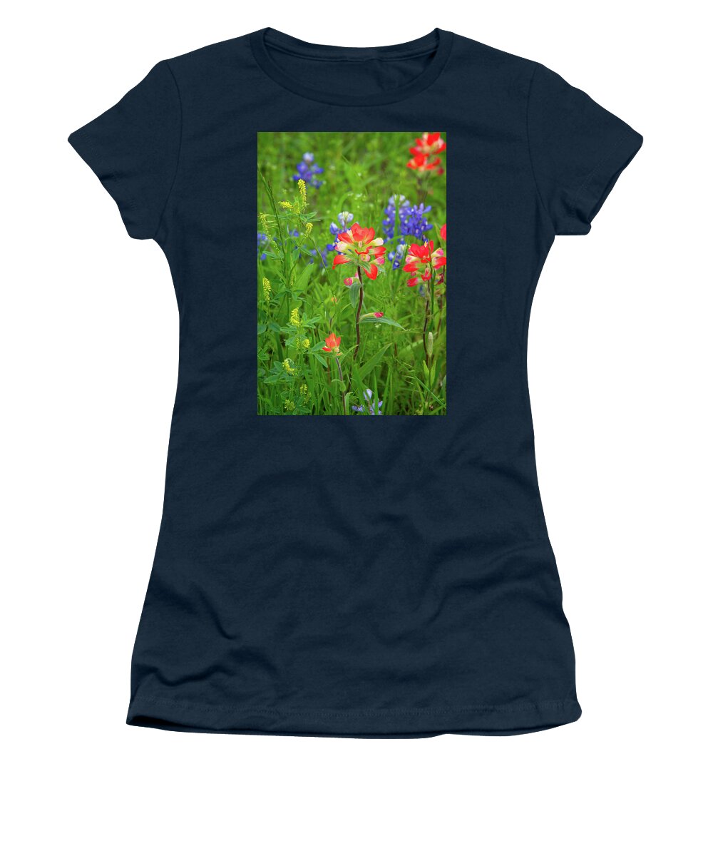 Texas Wildflowers Women's T-Shirt featuring the photograph Spring's Soothing Balm by Lynn Bauer