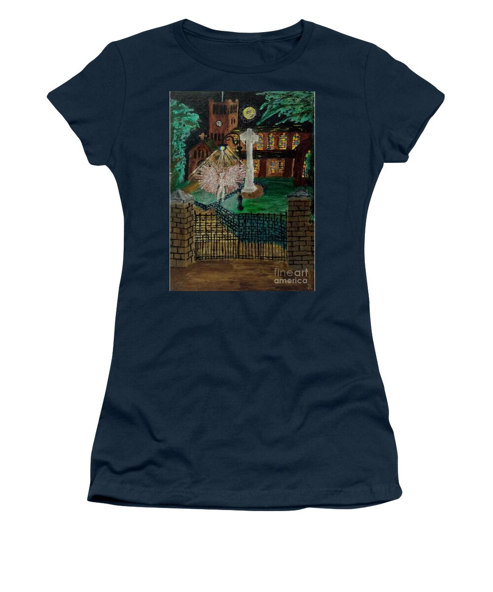 Church Women's T-Shirt featuring the painting St Giles Church by David Westwood