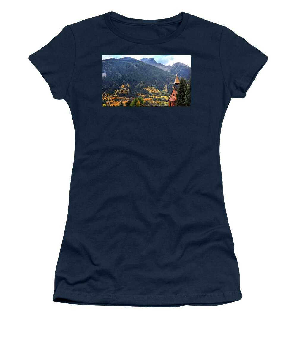 Women's T-Shirt featuring the photograph St Patrick's Catholic Church Silverton, Colorado by William Rainey