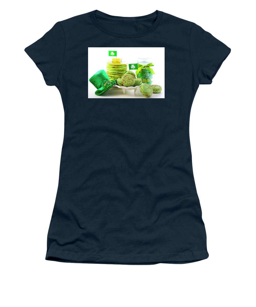 Biscuit Women's T-Shirt featuring the photograph St Patricks Day green party food. by Milleflore Images