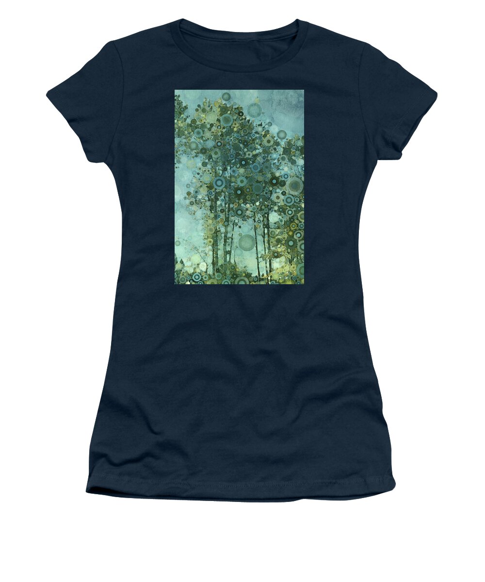 Abstract Trees Women's T-Shirt featuring the mixed media Stand Tall by Peggy Collins