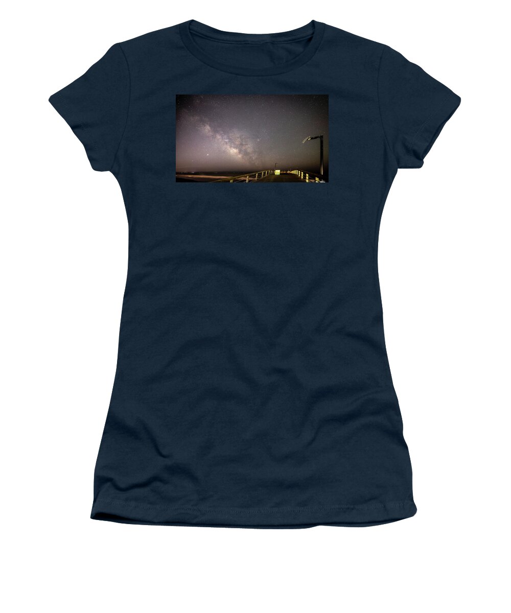 Oak Island Women's T-Shirt featuring the photograph Stars at the Pier by Nick Noble