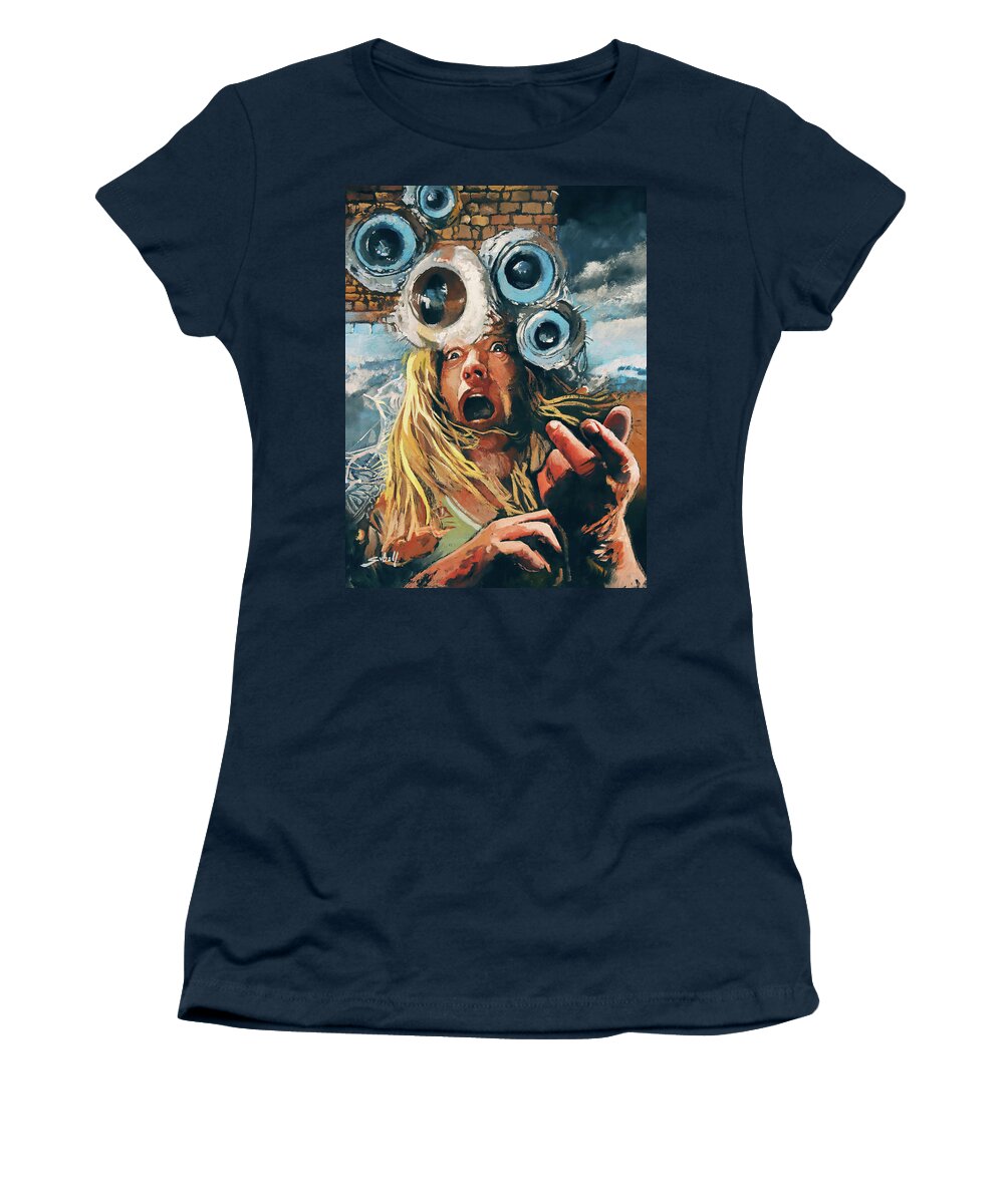 Monster Women's T-Shirt featuring the painting State of Insanity by Sv Bell
