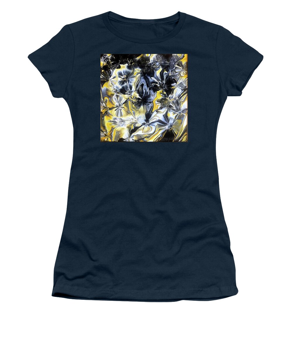 Pittsburgh Women's T-Shirt featuring the painting Steelers Nation by Pour Your heART Out Artworks