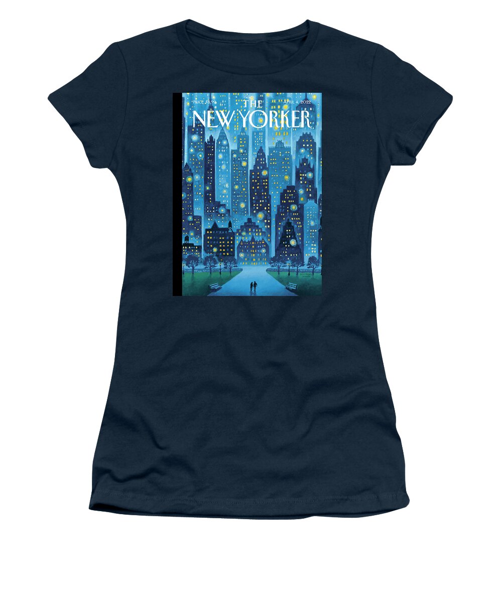 Manhattan Women's T-Shirt featuring the painting Stellar Night by Mark Ulriksen