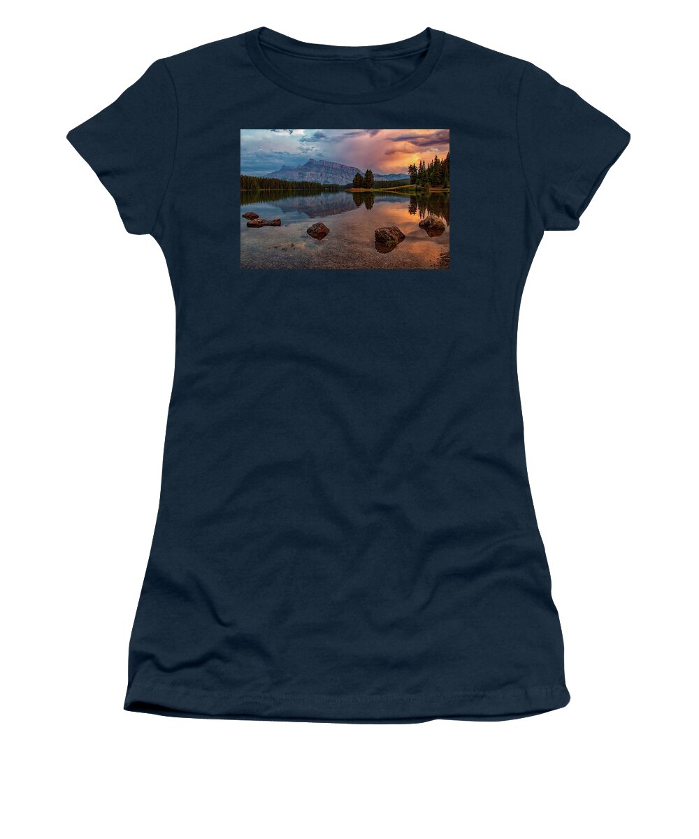 Banff National Park Women's T-Shirt featuring the photograph Stepping Stones by Darlene Bushue