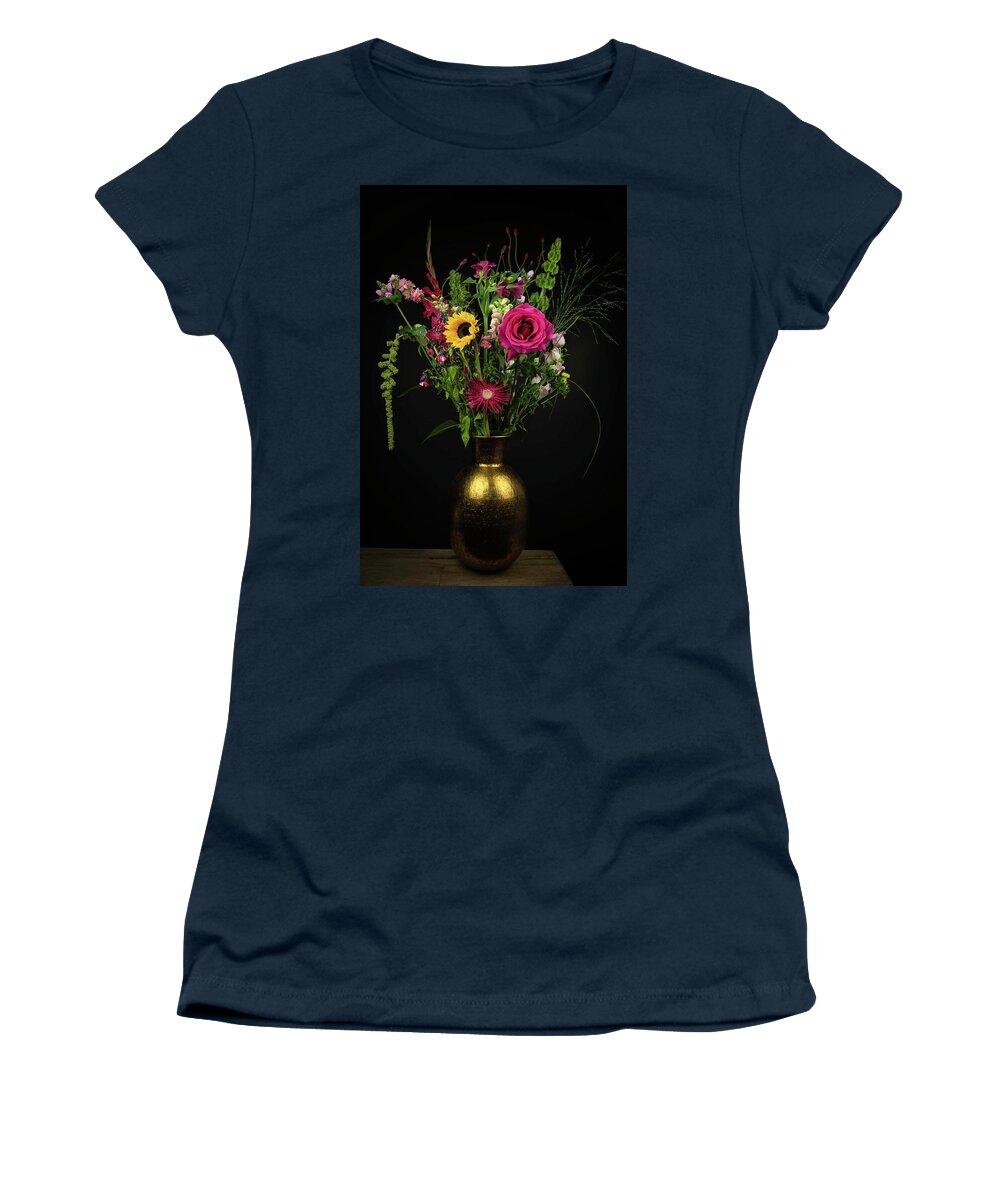 Still Life Women's T-Shirt featuring the photograph Still Life Colorful Bouquet by Marjolein Van Middelkoop