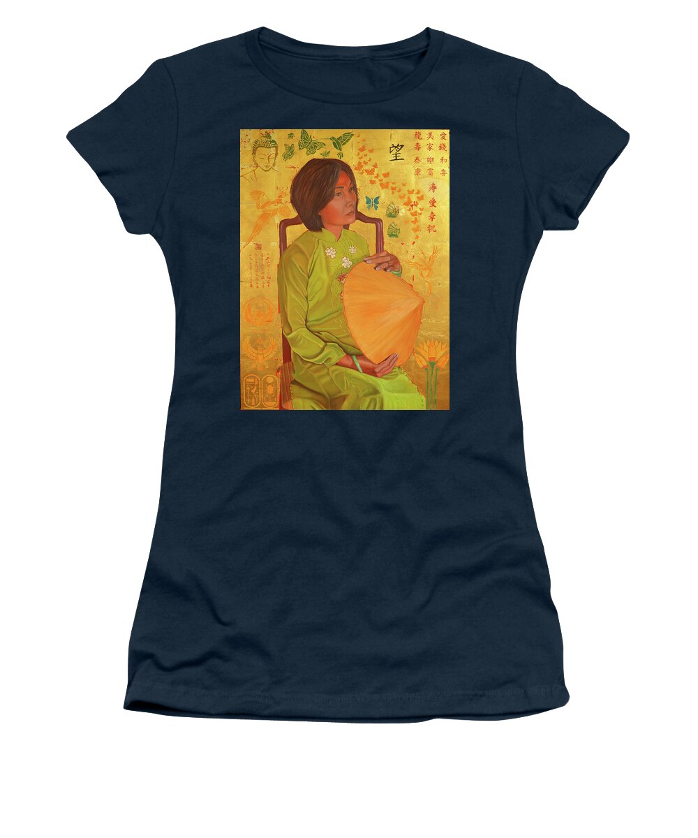 Boat People Women's T-Shirt featuring the painting Story of a boat person by Thu Nguyen