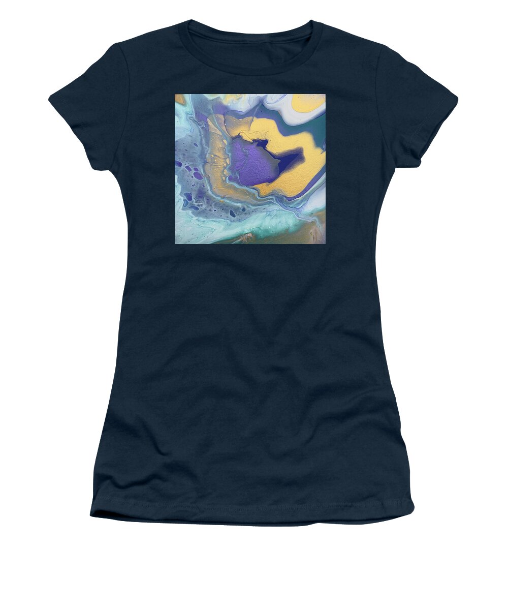 Gold Women's T-Shirt featuring the painting Submerge by Nicole DiCicco