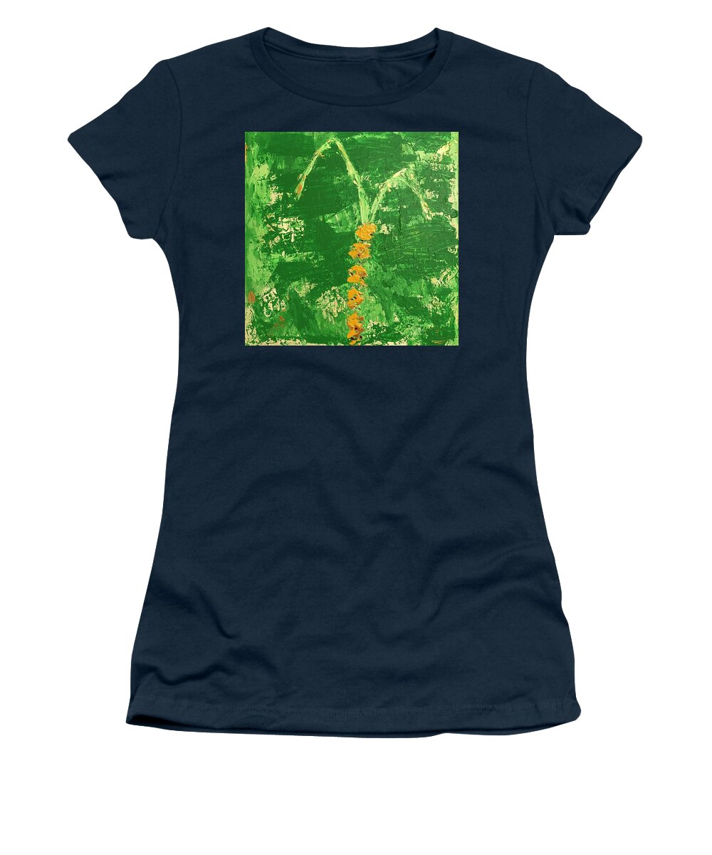 Sugar Cane Women's T-Shirt featuring the painting Sucre de Canne by Medge Jaspan