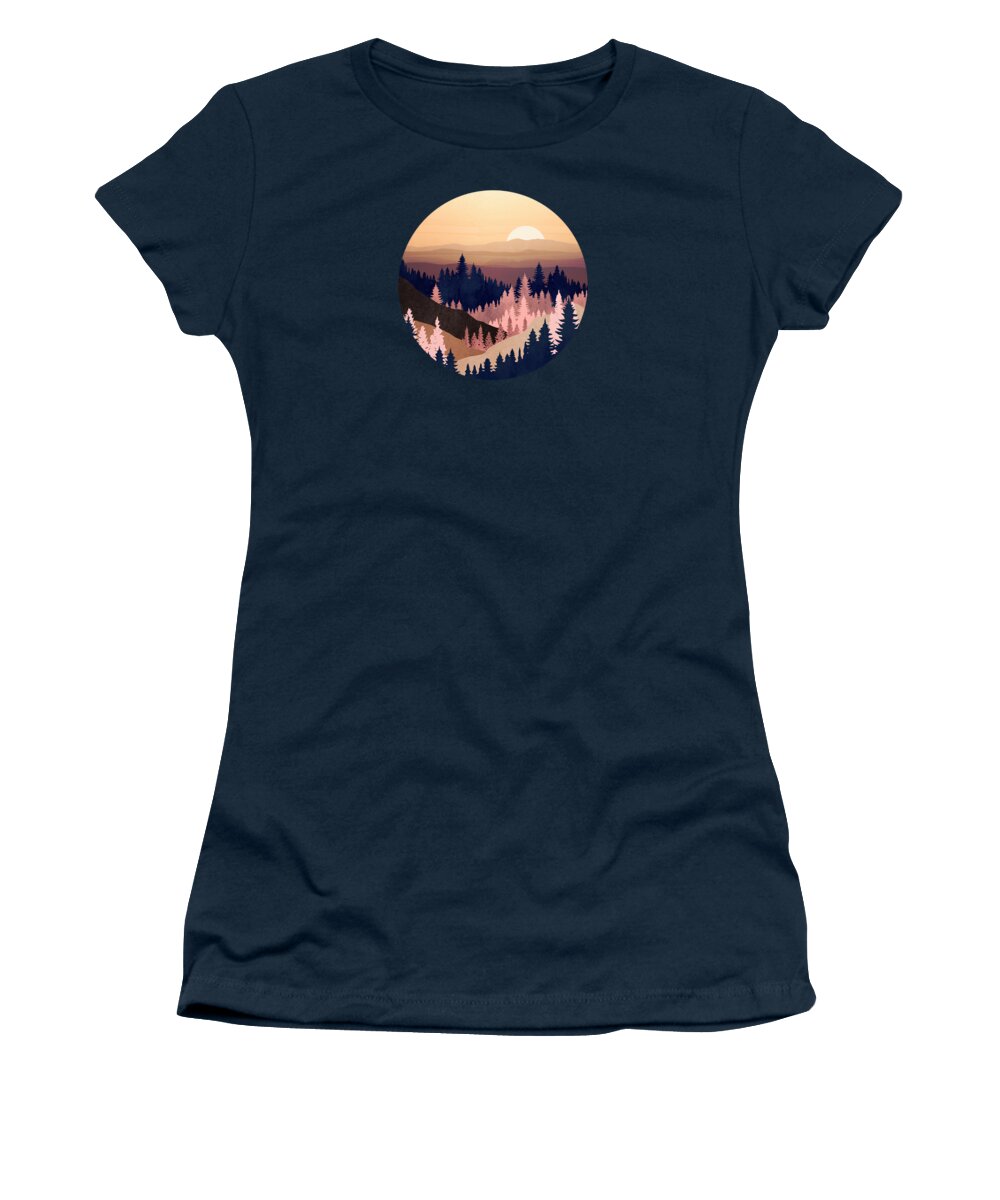 Summer Women's T-Shirt featuring the digital art Summer Dusk by Spacefrog Designs