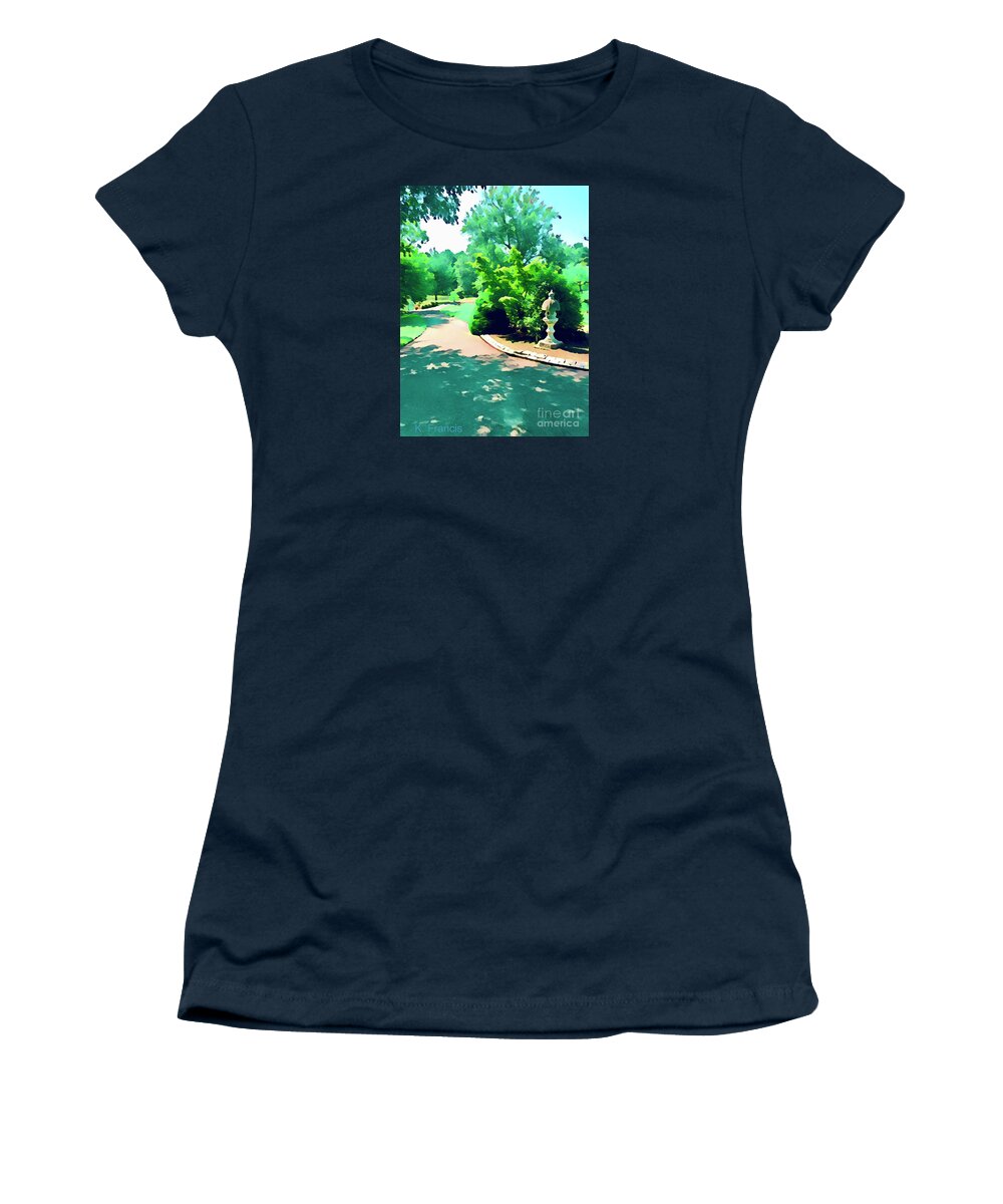 Summer Pathway Women's T-Shirt featuring the digital art Summer Pathway by Karen Francis