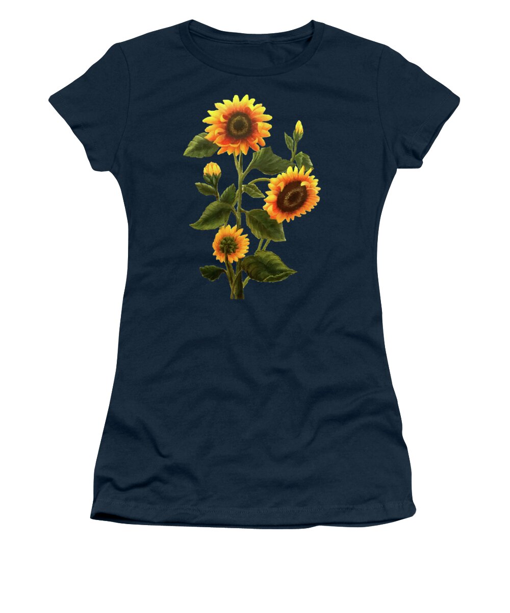 Portrait Women's T-Shirt featuring the painting Sunflowers by Sarah Irland