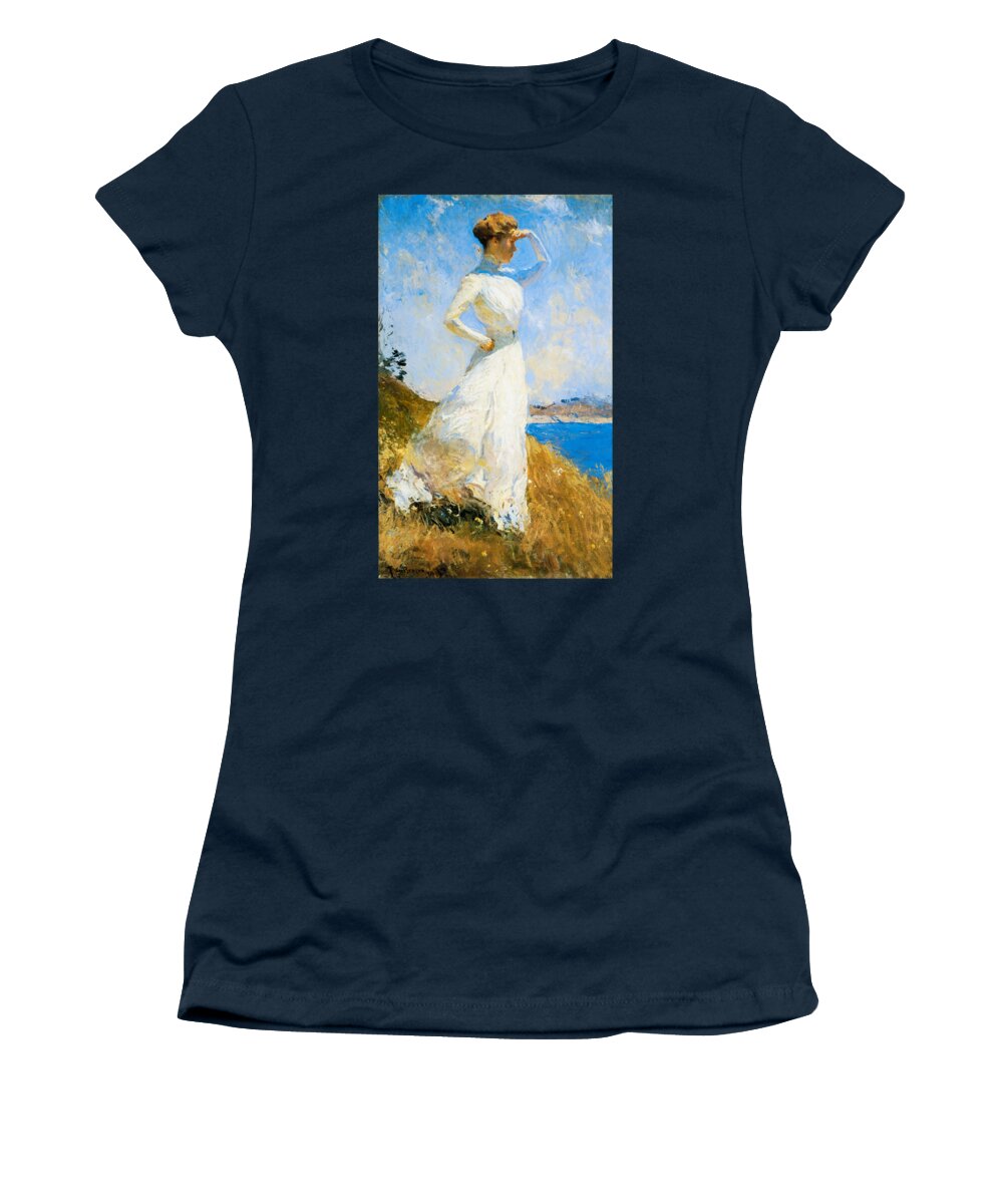 Benson Women's T-Shirt featuring the painting Sunlight 1909 by Frank Benson