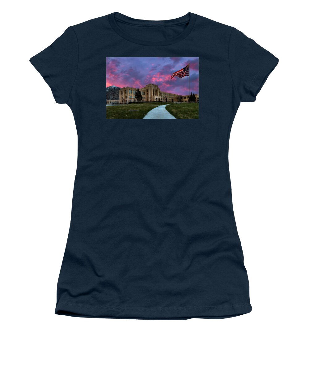 Ogden Women's T-Shirt featuring the photograph Sunrise at Ogden High School by Michael Ash