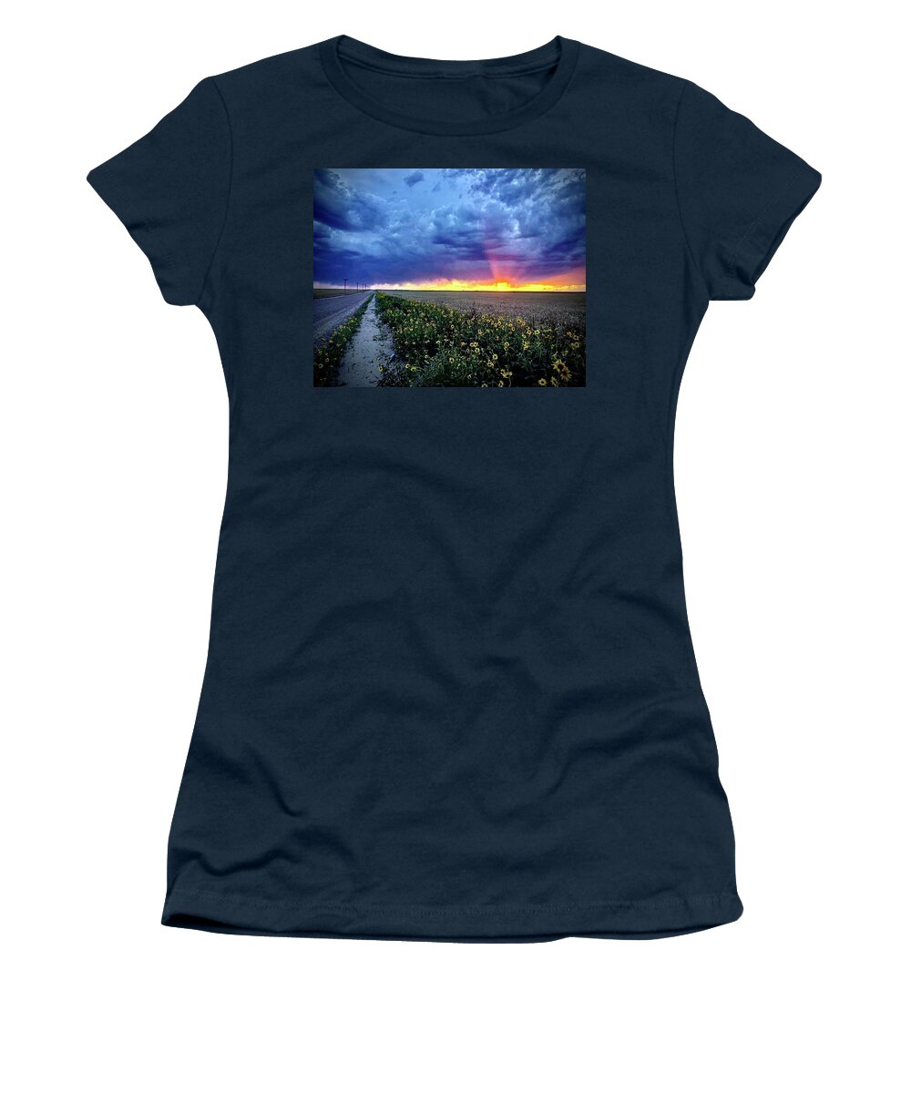 Sunset Women's T-Shirt featuring the photograph Sunset 3 by Julie Powell