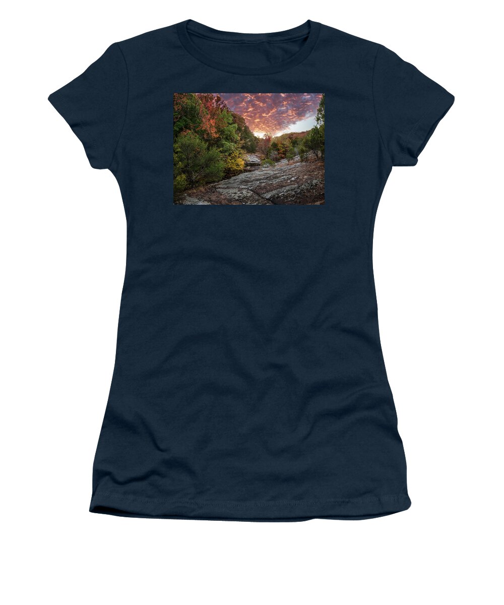 Sunset Women's T-Shirt featuring the photograph Sunset at Hunting Branch by Grant Twiss