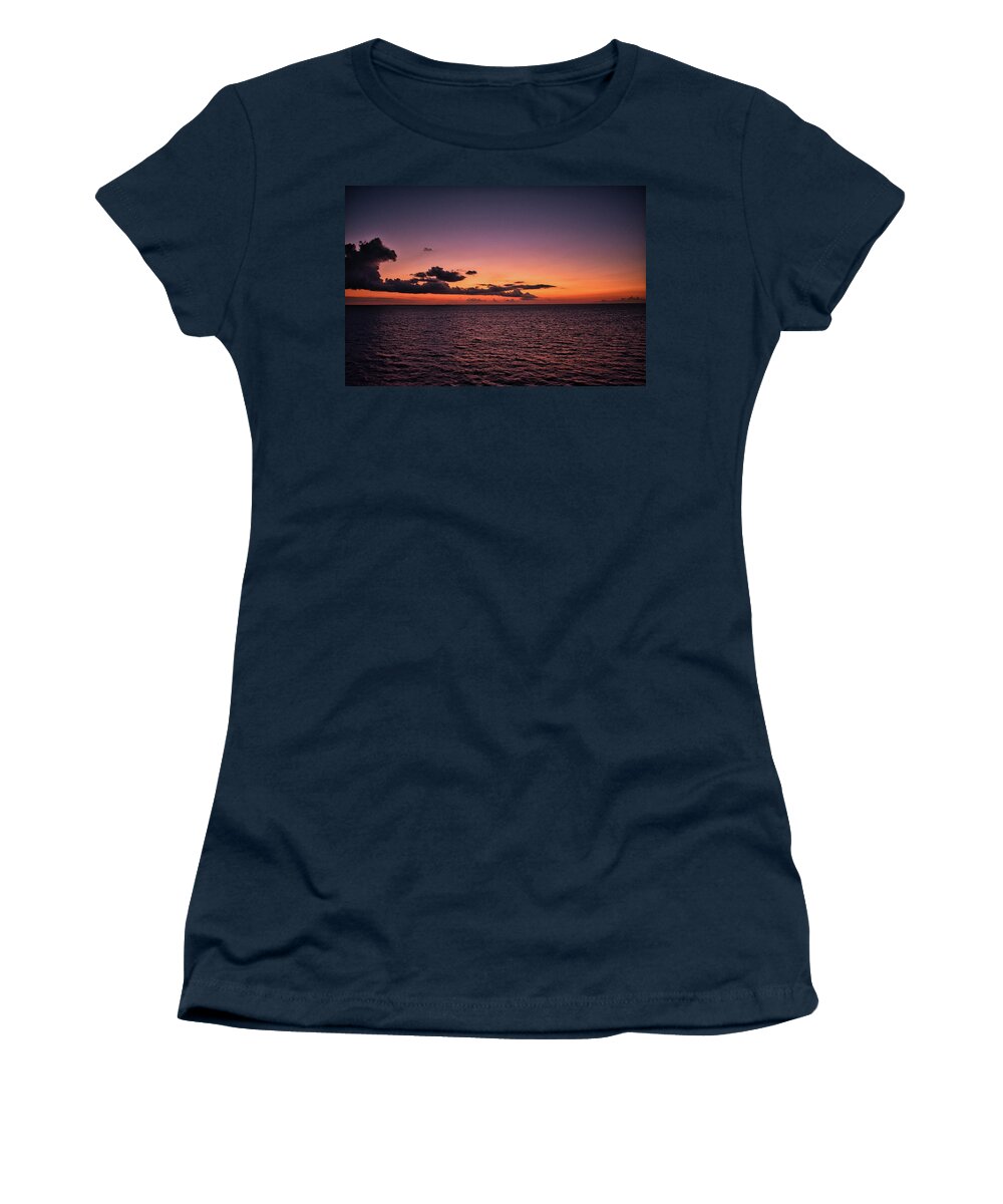 Sunset Women's T-Shirt featuring the photograph Sunset at Sea by Portia Olaughlin
