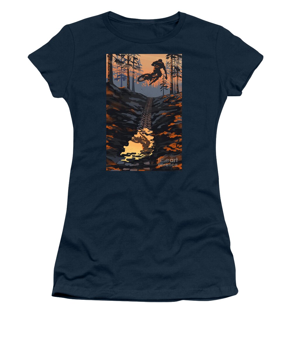 Cycling Art Women's T-Shirt featuring the painting Dirt Jumper by Sassan Filsoof
