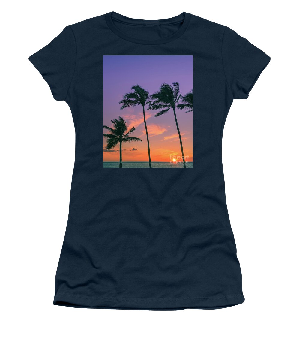 United States Women's T-Shirt featuring the photograph Sunset on Maui by Henk Meijer Photography