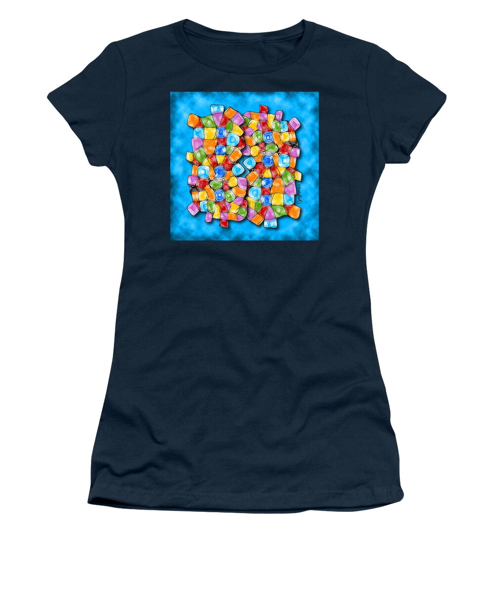 Multicolor Surface Women's T-Shirt featuring the digital art Surface #12 by Ljev Rjadcenko
