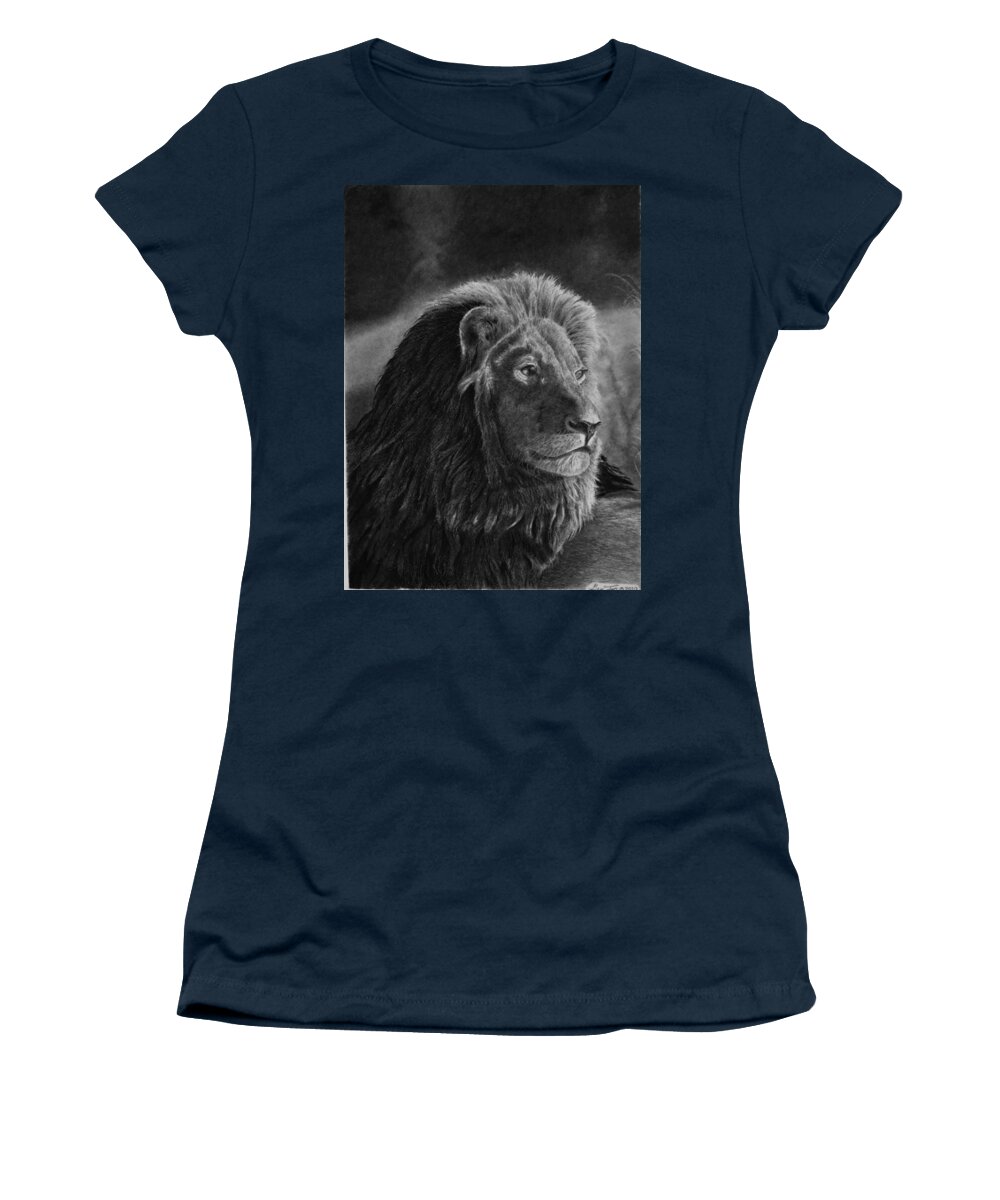 Lion Women's T-Shirt featuring the drawing Survey by Greg Fox