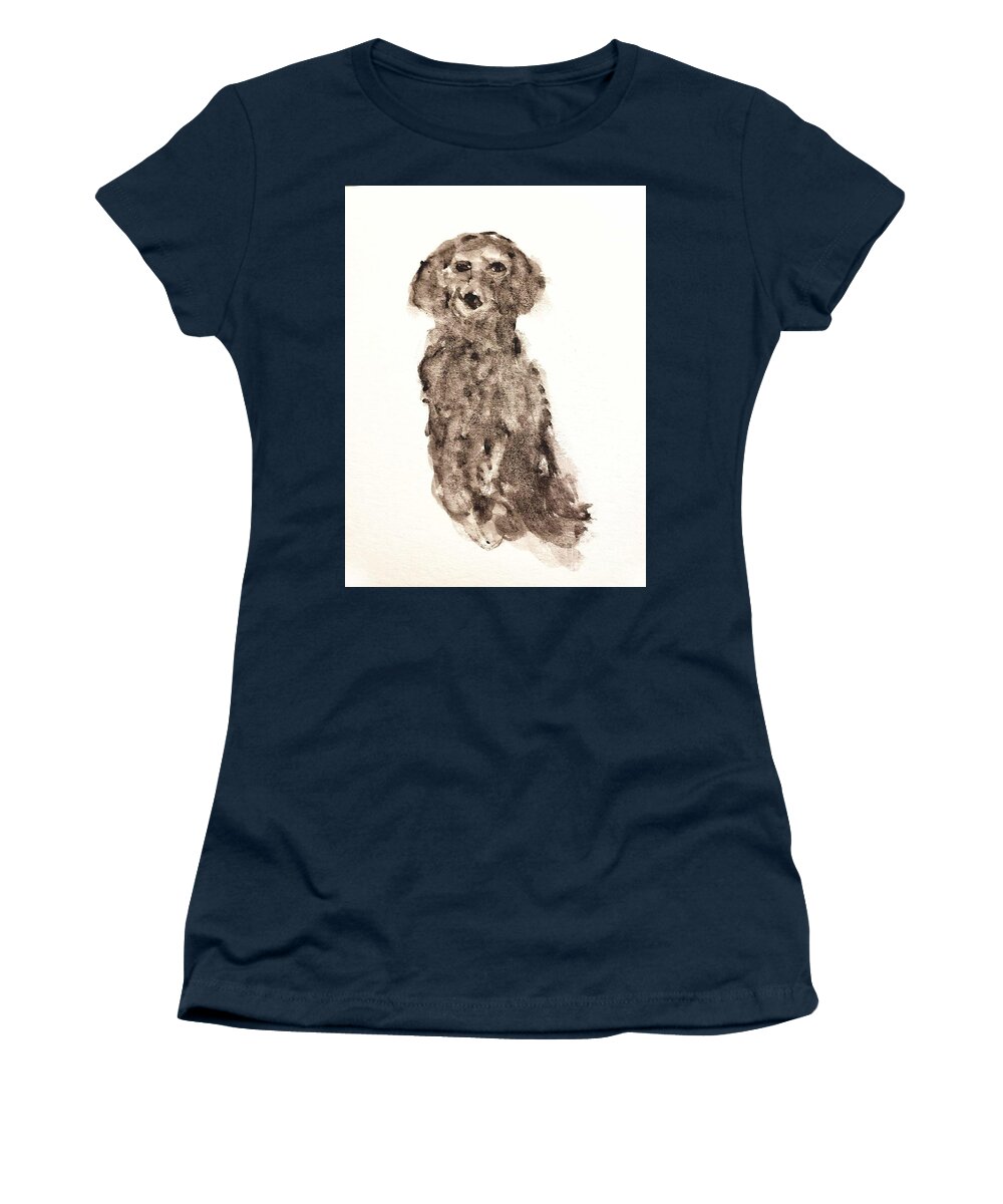 Dog L9vers Women's T-Shirt featuring the painting Sweet little Doggy by Margaret Welsh Willowsilk