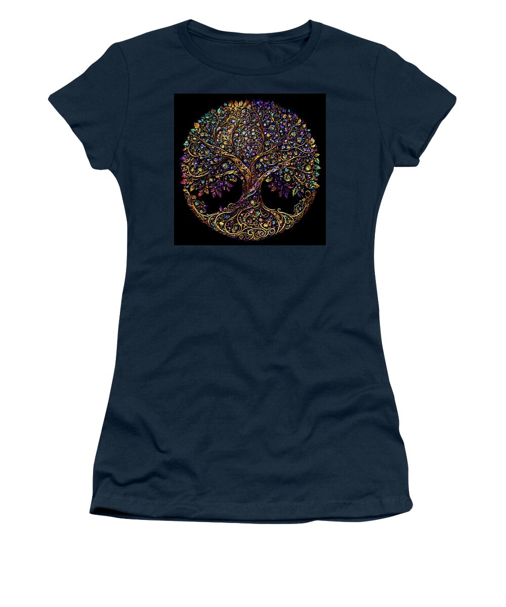 Tree Of Life Women's T-Shirt featuring the digital art Symbolic Tree of Life by Peggy Collins