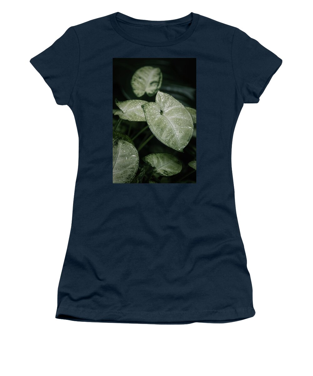 Close-up Women's T-Shirt featuring the photograph Syngonium houseplant leaves by Benoit Bruchez