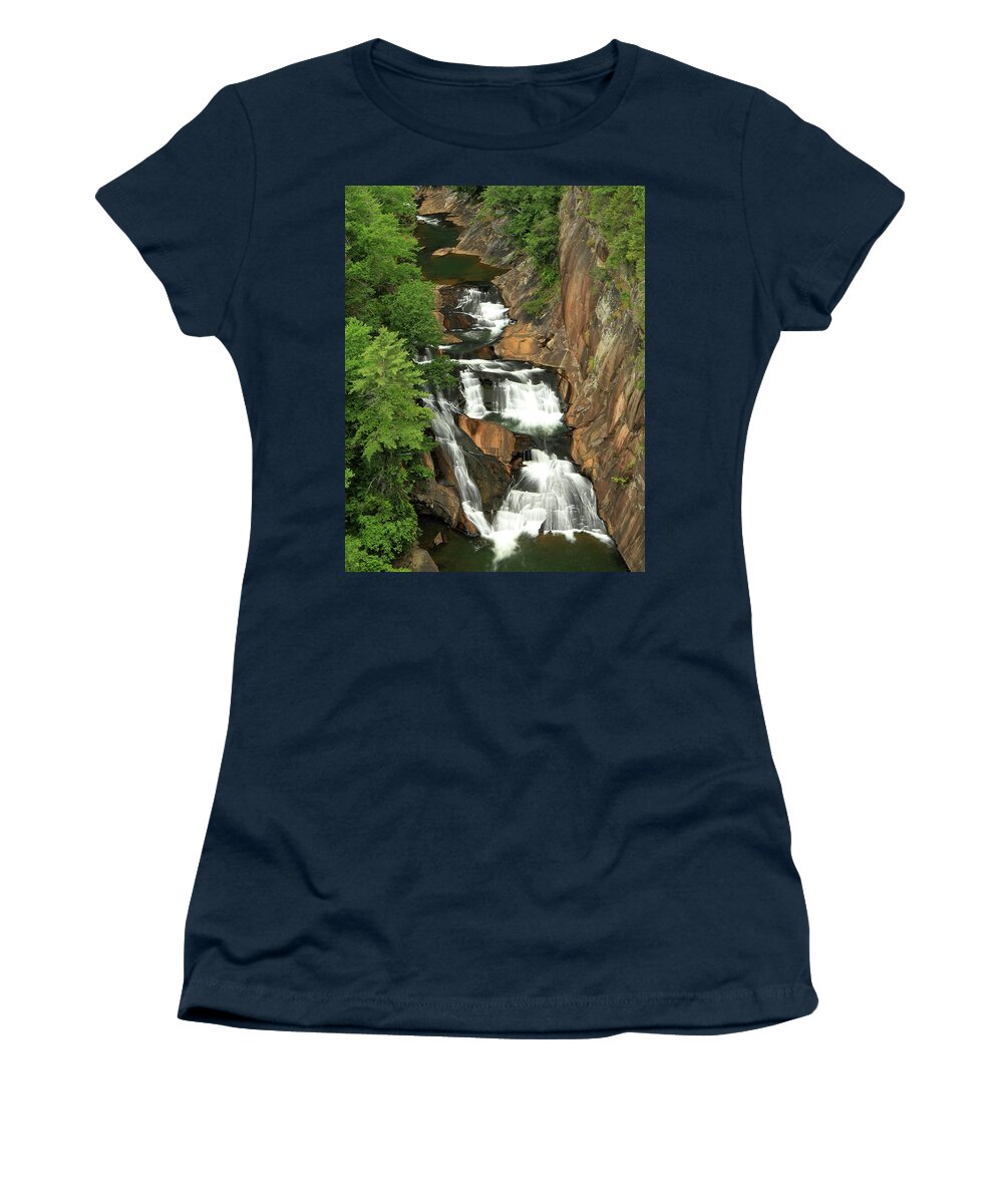 Tallulah River Women's T-Shirt featuring the photograph Tallulah Falls Georgia by Richard Krebs