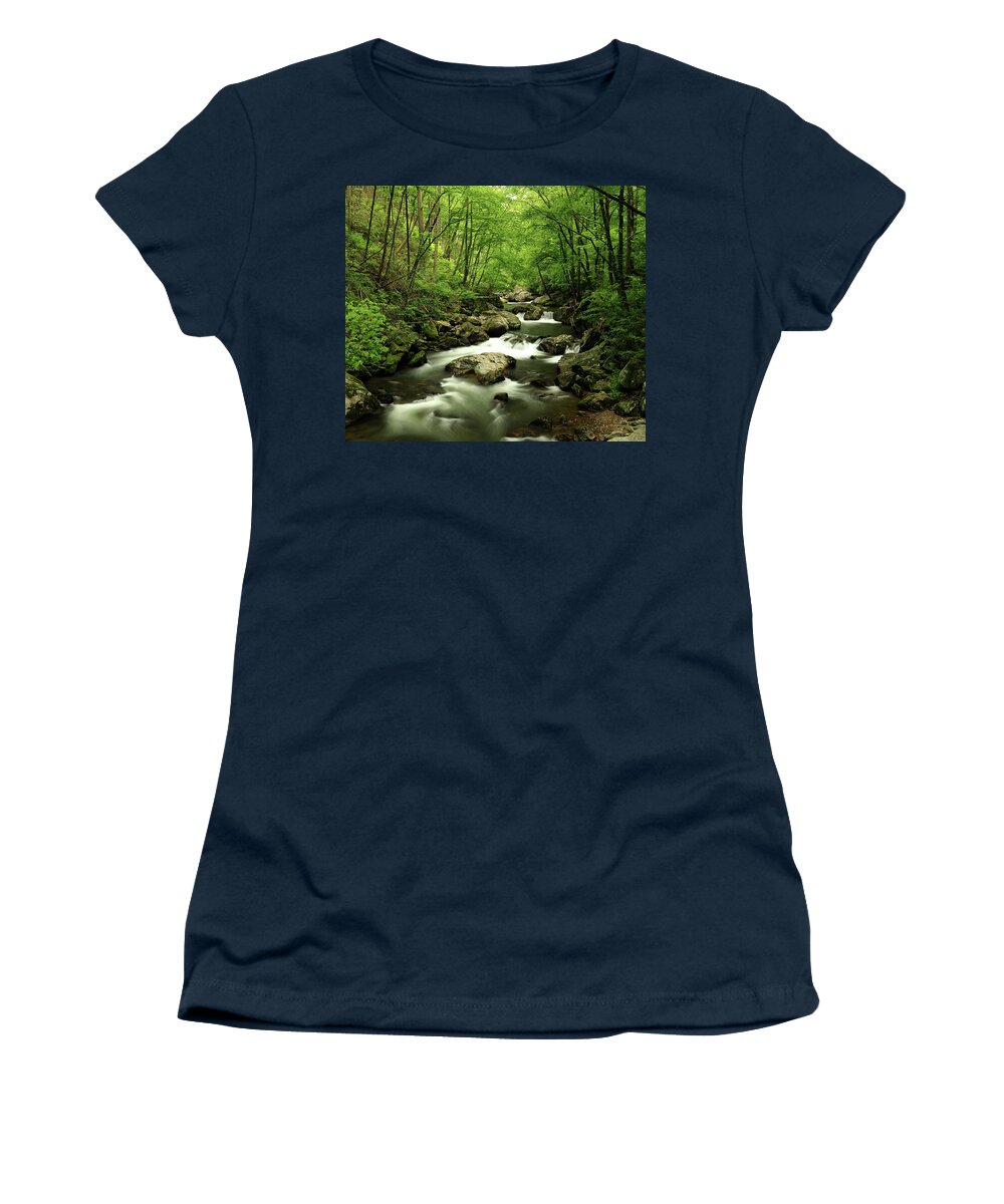 Tallulah River Women's T-Shirt featuring the photograph Tallulah River Georgia 2 by Richard Krebs