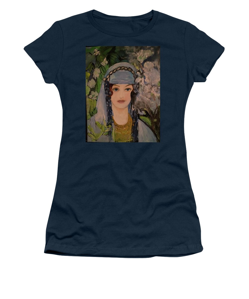 Woman Women's T-Shirt featuring the painting Tangiers Woman by Denice Palanuk Wilson
