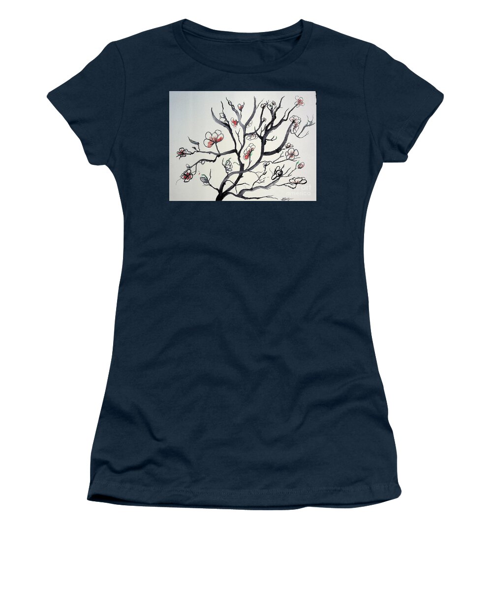 Tao Women's T-Shirt featuring the painting Tao Tree 2 by Valerie Shaffer