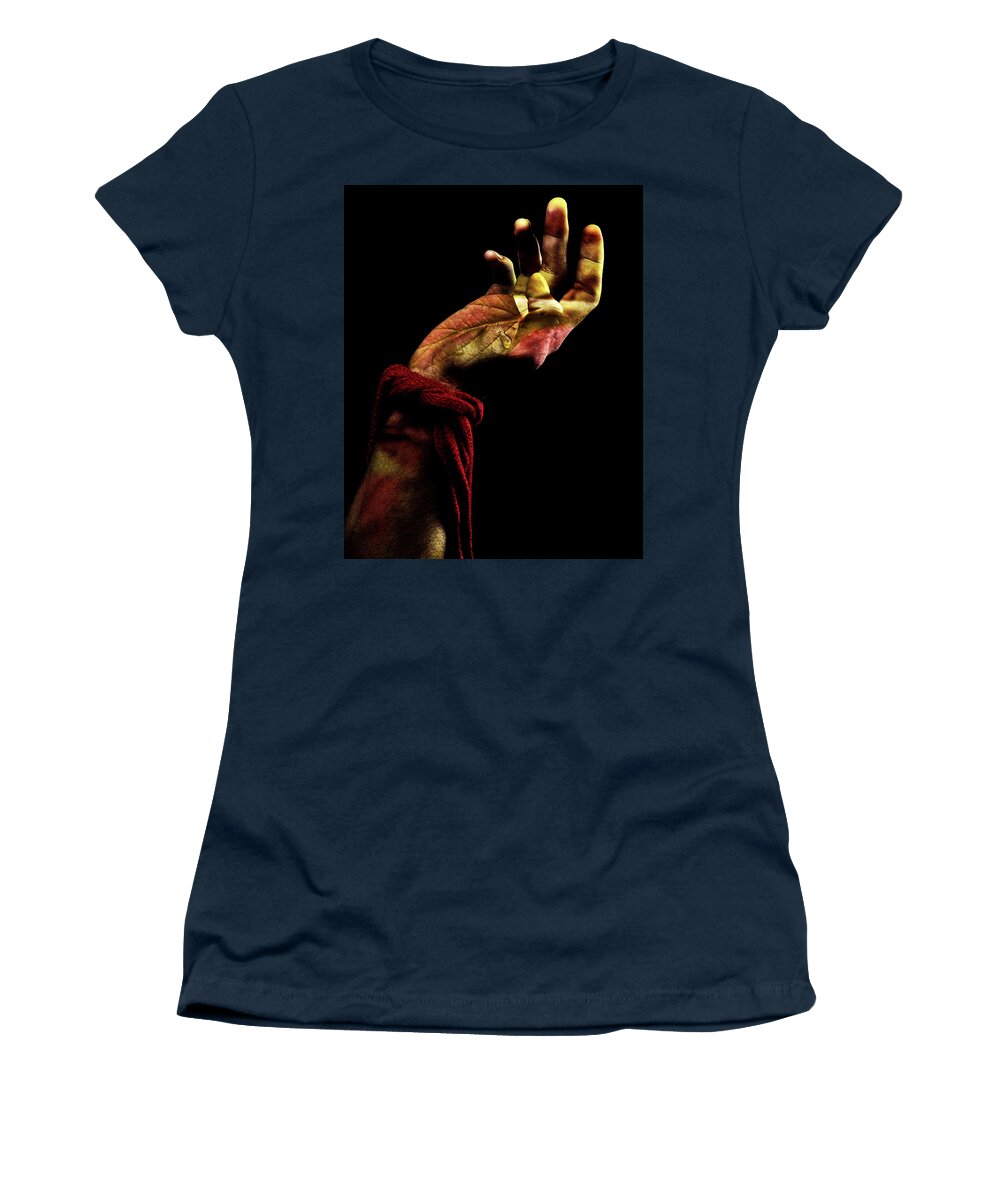 Hand Women's T-Shirt featuring the photograph Tears in hand by Al Fio Bonina
