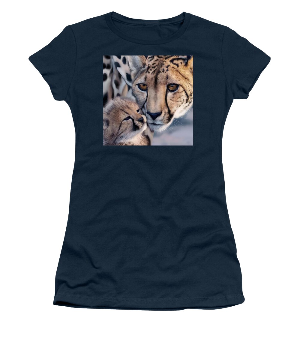 Cat Women's T-Shirt featuring the painting Tenderness by Rachel Emmett