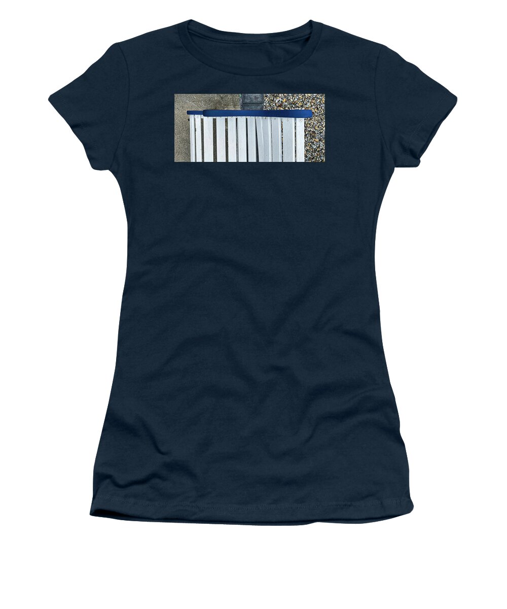 Bench Women's T-Shirt featuring the photograph Textures Around The Street Bench by Gary Slawsky