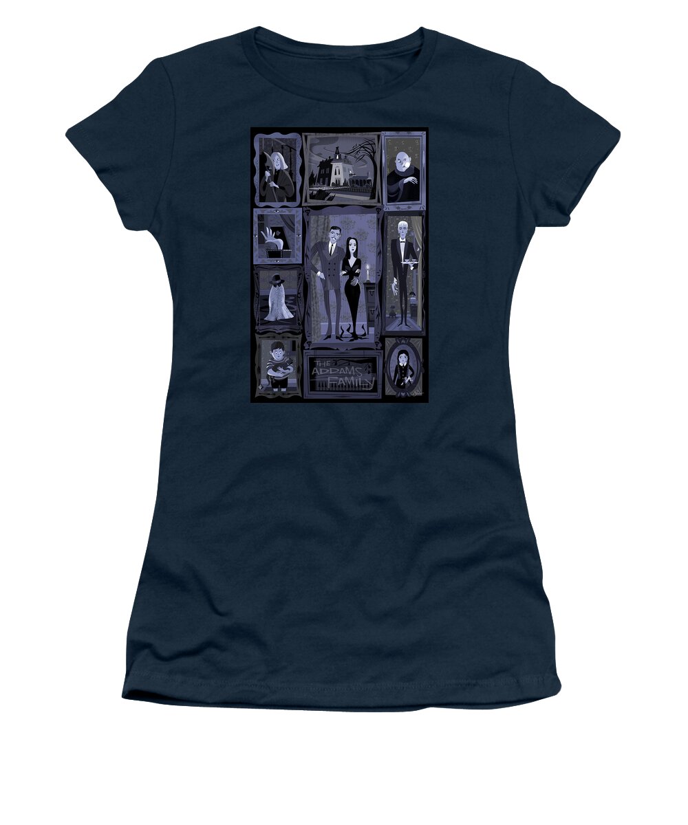Addams Family Women's T-Shirt featuring the digital art The Addams Family by Alan Bodner