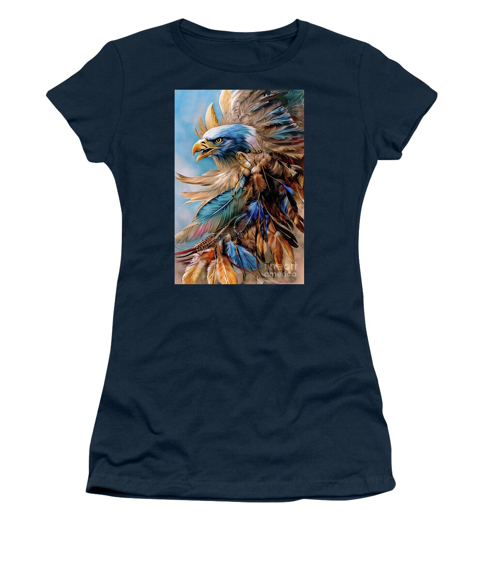 Eagle Women's T-Shirt featuring the digital art The Beautiful American Eagle by Elaine Manley