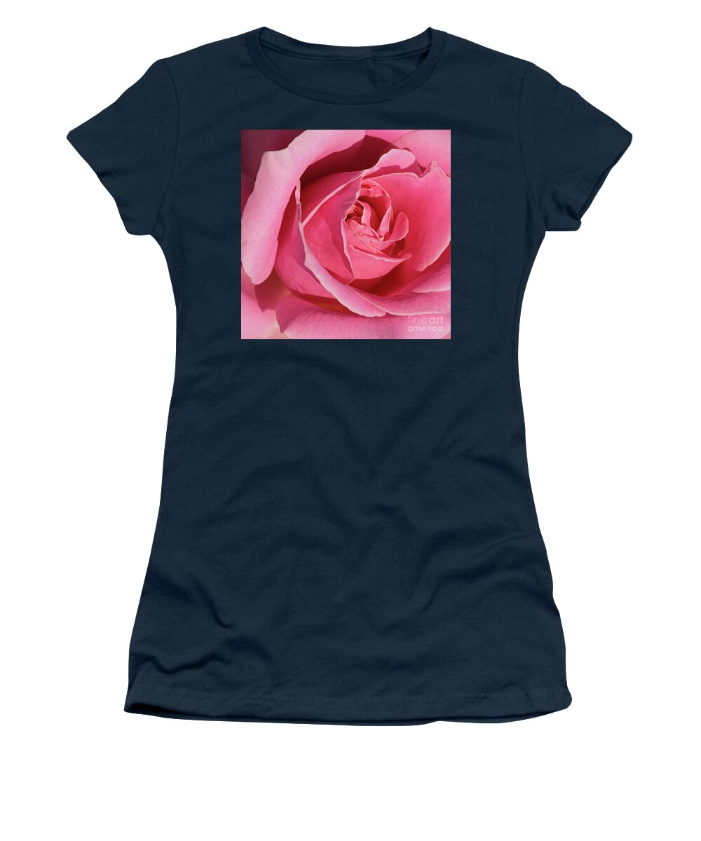 Rose; Roses; Flowers; Flower; Floral; Flora; Pink; Pink Rose; Pink Flowers; Digital Art; Photography; Painting; Simple; Decorative; Décor; Macro; Close-up Women's T-Shirt featuring the photograph The Beauty of the Rose by Tina Uihlein
