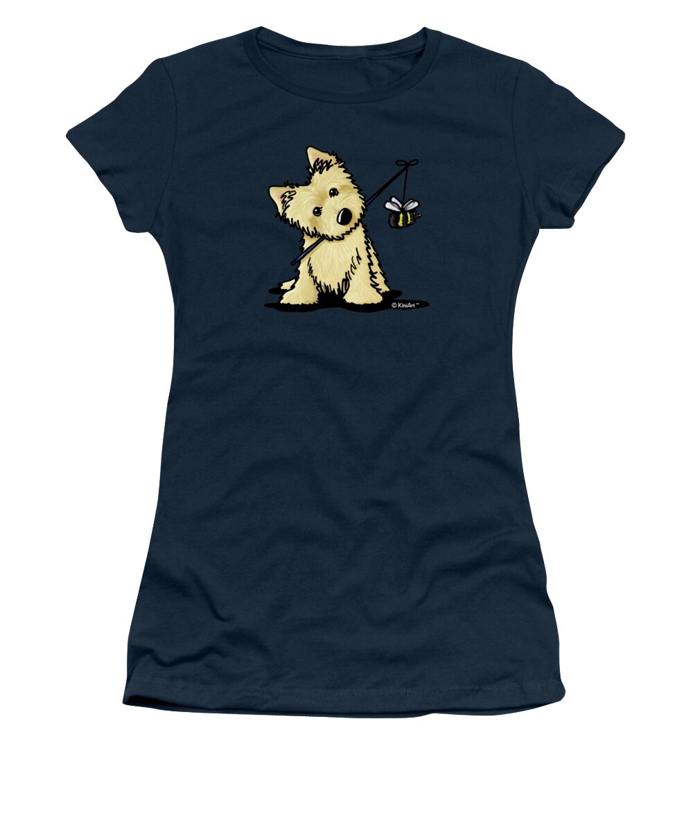 Cairn Terrier Women's T-Shirt featuring the drawing The Beekeeper by Kim Niles aka KiniArt