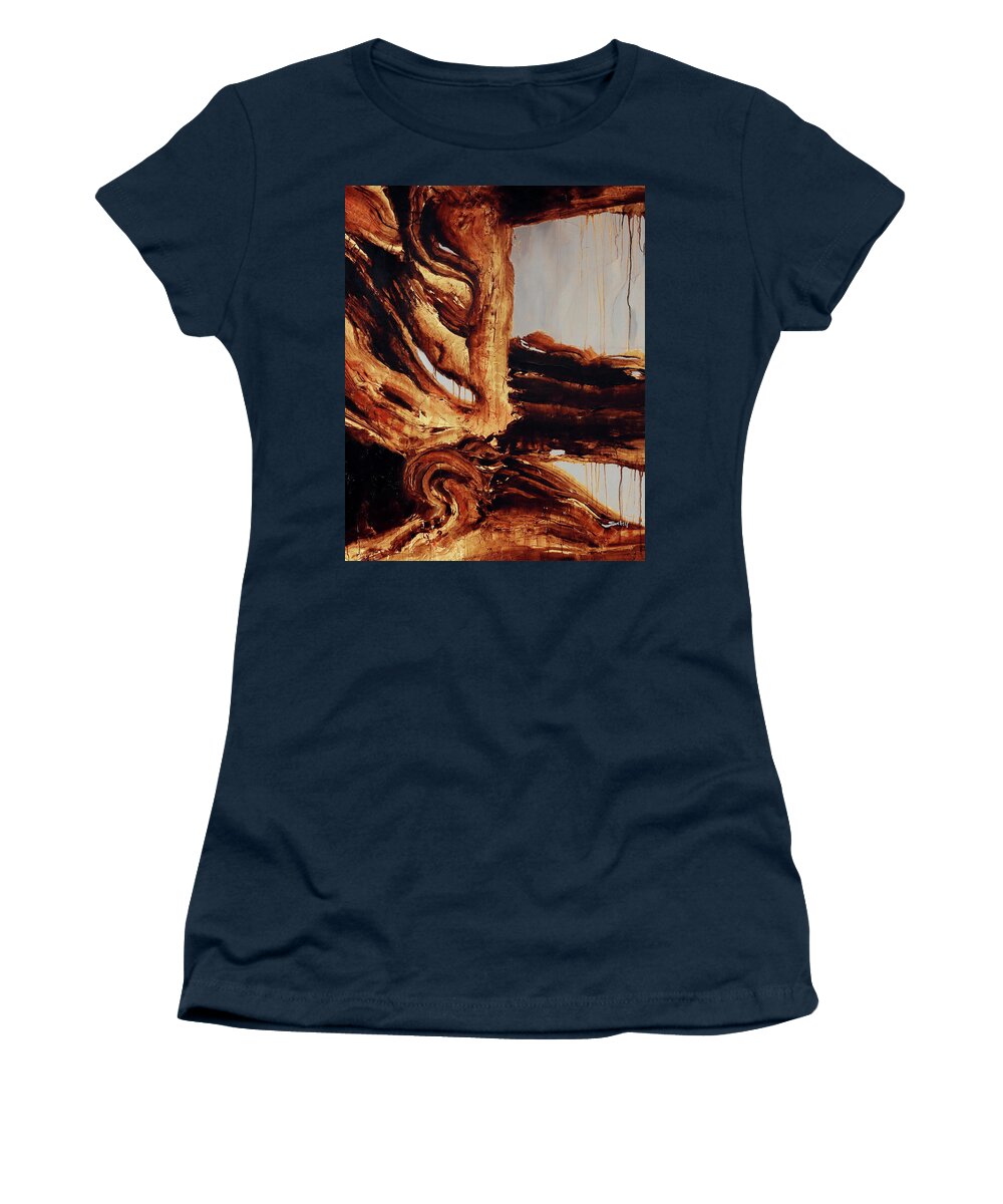 Roots Women's T-Shirt featuring the painting The Bidirectional Doorway by Sv Bell