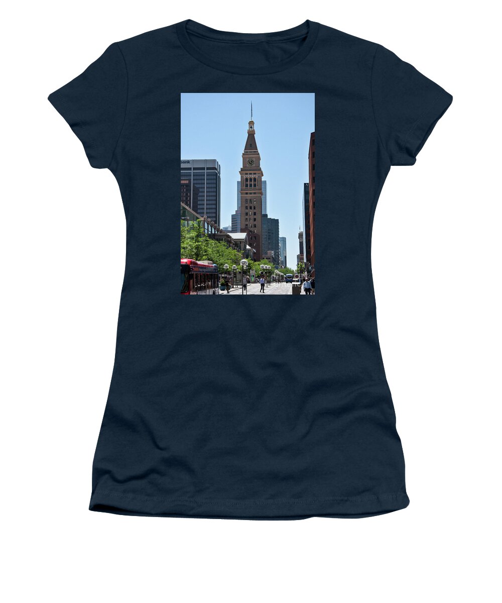 Denver Women's T-Shirt featuring the digital art The Denver 16th Street Mall by Kirt Tisdale